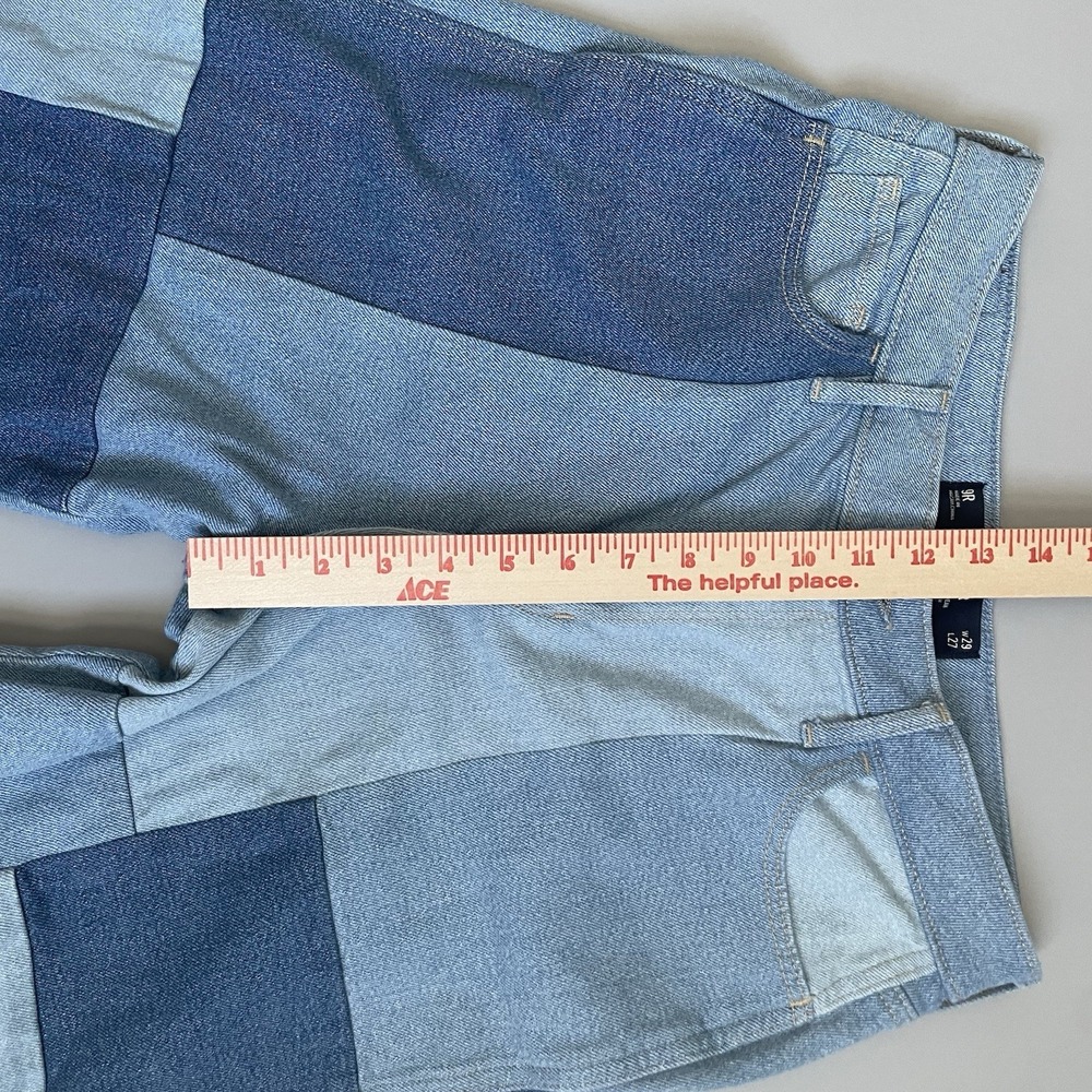 Hollister High Rise Jeans Patchwork Light Blue Women's Sz 9R W29 L27 Frayed Hem - Picture 9 of 15
